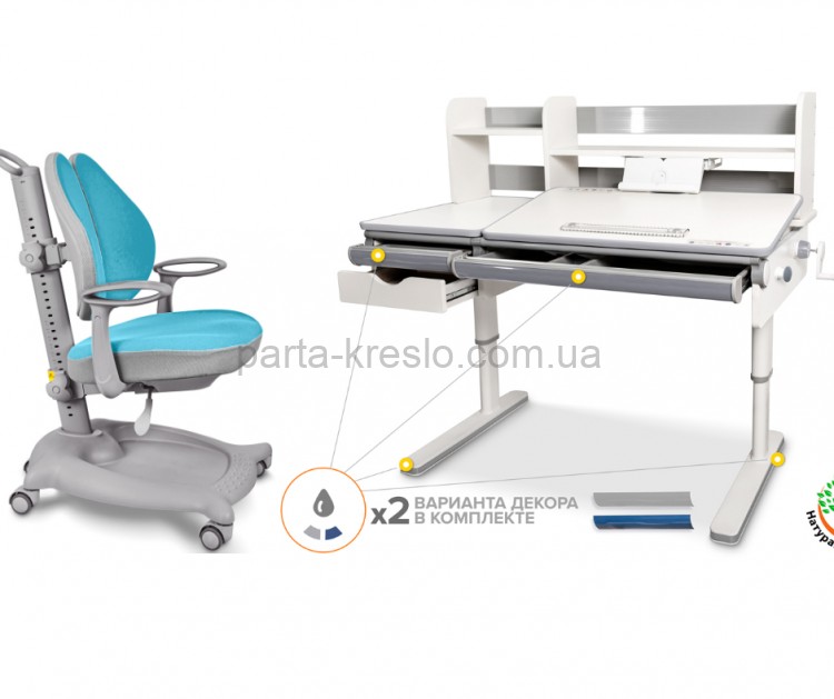 Школьный стол Mealux Montreal Multicolour BD-670 и кресло ErgoKids Y-404