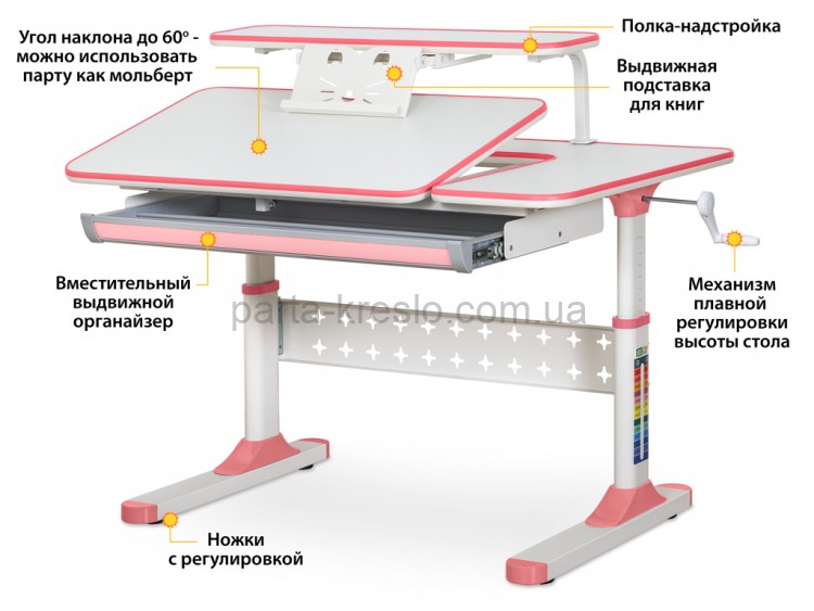 Школьный комплект парта Ergokids TH-320 и кресло ErgoKids Y-404 Школьный комплект парта Ergokids TH-320 и кресло ErgoKids Y-404