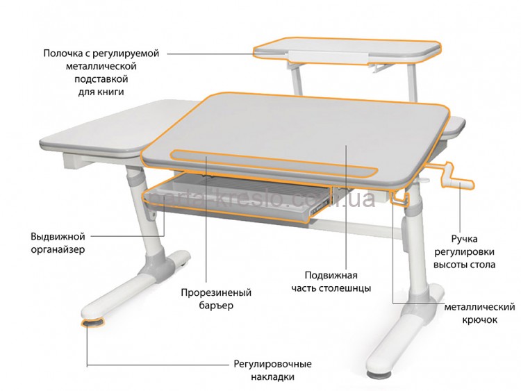 Парта трансформер Evo-kids Darwin с полкой Evo-515 Парта трансформер Evo-kids Darwin с полкой Evo-515