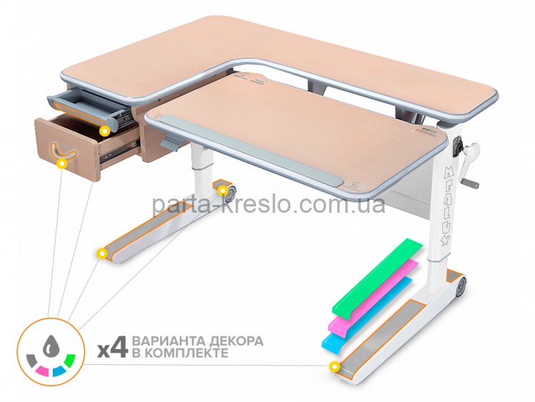 Детский стол трансформер Mealux Woodville Multicolor