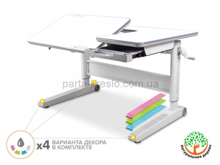 Школьная парта Mealux RichWood Multicolor и кресло Cambridge Y-410