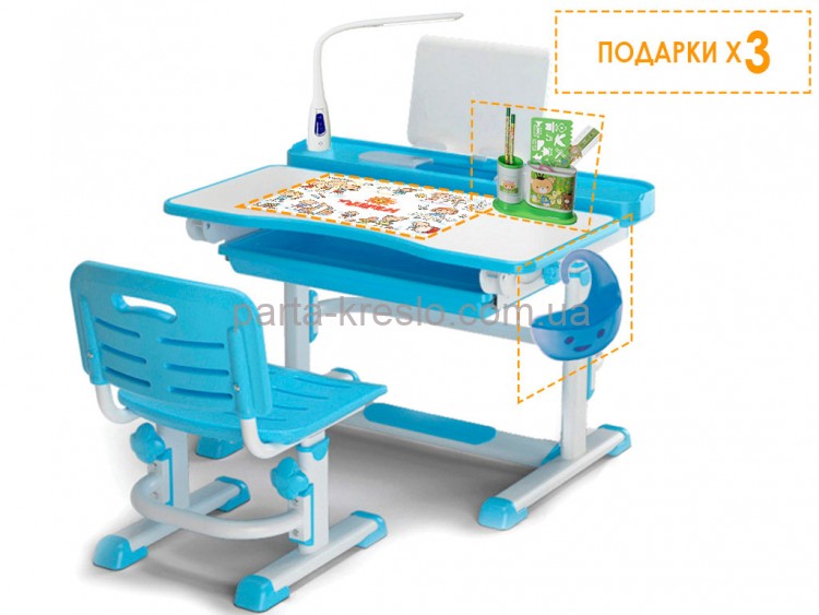Комплект парта и стульчик Evo-kids BD-04 XL New с лампой
